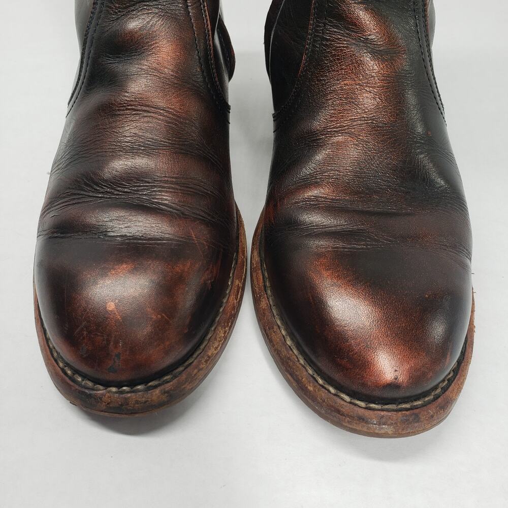 Maison Margiela Replica Campus Ankle Boots Womens 38.5 8 Brown Oil Spill Leather - Picture 9 of 16